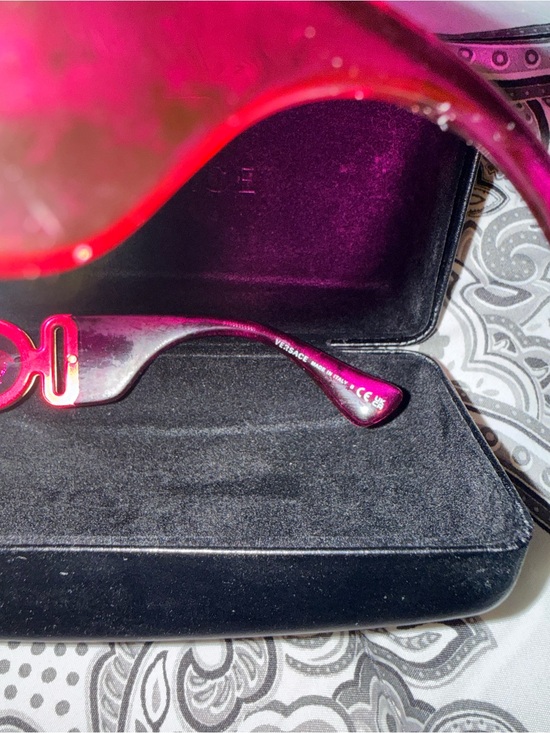 Versace Hot Pink Oval Logo-Accent Sunglasses